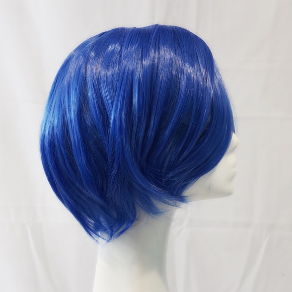 New bright blue bob wig straight hair cosplay main image 6